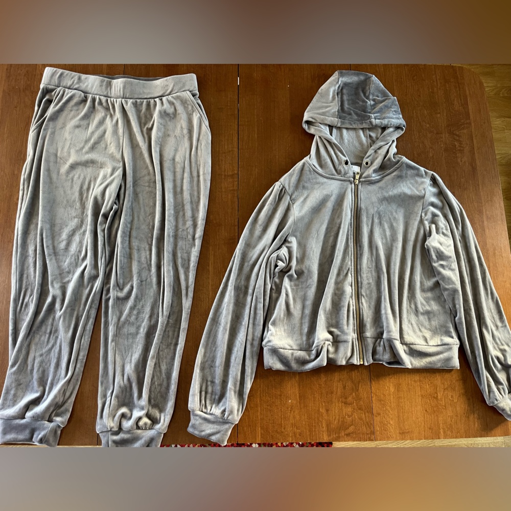 Magaschoni Soft Gray Velour Sweat Set